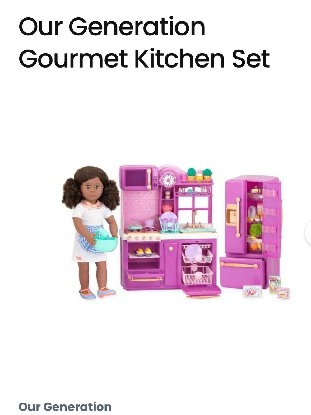 Our generation Play Kitchen Set with Refrigerator